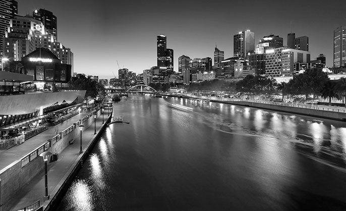 18 melbourne mono photographic image by Michael Collins for Visual Resource.  Black & White Photography