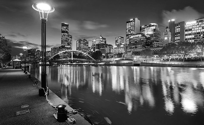 21 melbourne mono photographic image by Michael Collins for Visual Resource.  Black & White Photography