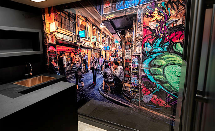 Printed Glass VR Art Glass by Visual Resource Mural Sized Wall Art Melbourne street art photography